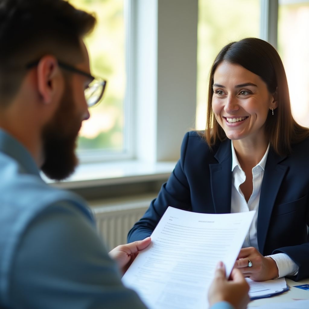 Consultor asesorando a un cliente